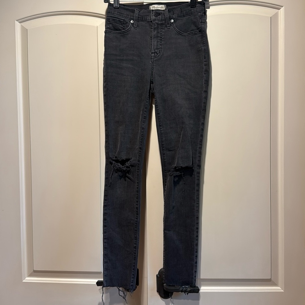 Madewell Black Skinny Distressed Jeans